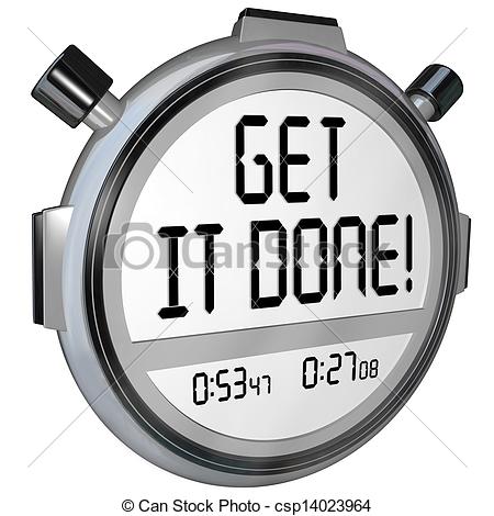 Stock Image Of Get It Done Words Stopwatch Timer Complete Project Goal    