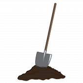 Stock Photo Of Shovel   Shovel In Heap Of Dirt   Jpg
