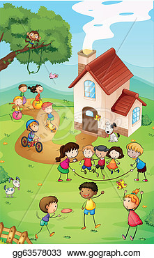 Vector Illustration   Playground With Kids  Stock Clip Art Gg63578033
