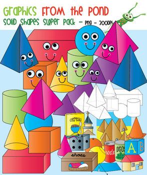 3d Shapes   Solid Shapes Super Set   Clipart For Teachers   Includes    