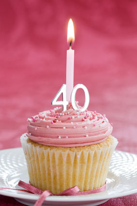 40 Geburtstag  Kerze Auf Torte