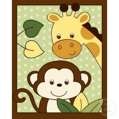 Baby Shower Animal Clip Art   Safari Jungle Animal Nursery Wall Art