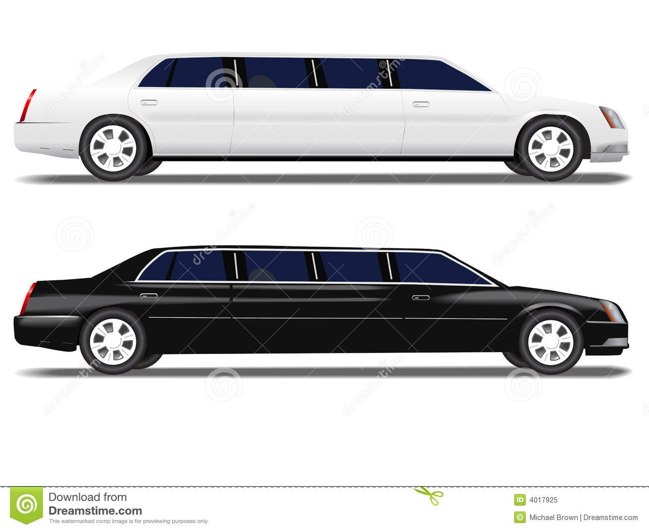 Black Limo White Limousine Car Transportation Royalty Free Stock Photo    