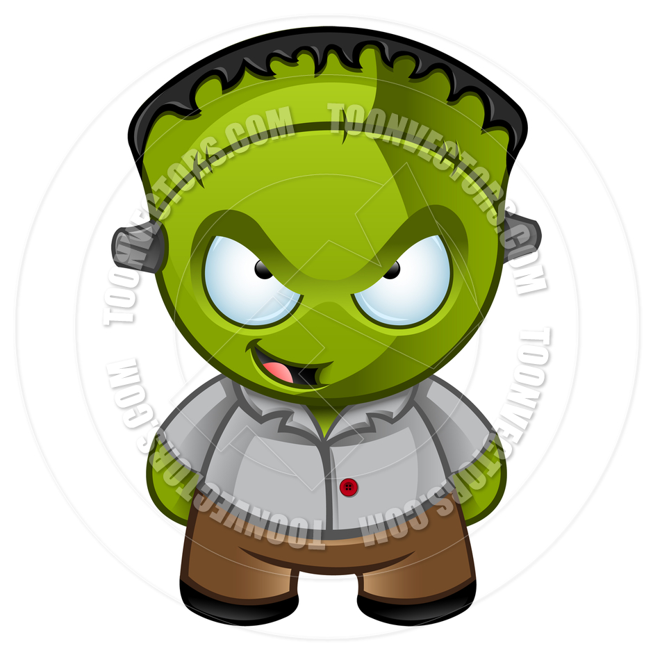 Cartoon Frankenstein Monster Boy Naughty Grin By Designwolf   Toon