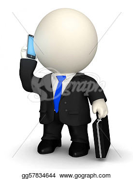 Clipart   3d Business Man On The Phone  Stock Illustration Gg57834644