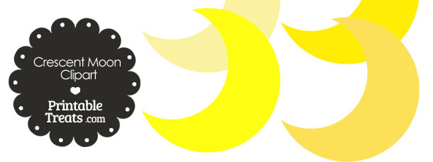 Crescent Moon Clipart In Shades Of Yellow