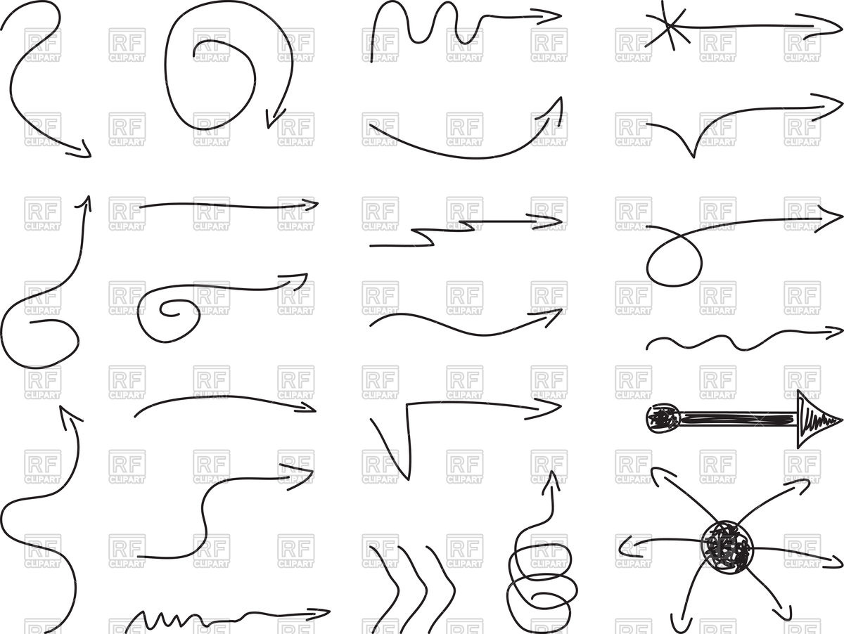 Hand Drawn Arrow Set 76481 Download Royalty Free Vector Clipart  Eps    