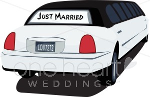 Just Married Limo Clipart   Wedding Car Clipart