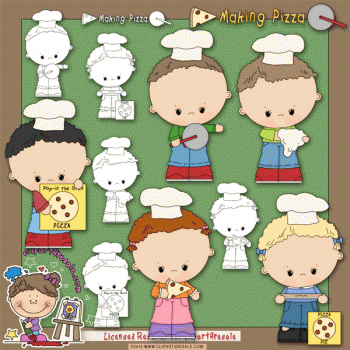 Making Pizza Tots By Clipart 4 Resale    1 00   Whimsy Doodle Graphics