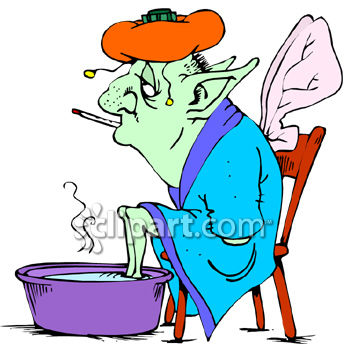 Monster With A Cold Soaking His Feet Clip Art   Royalty Free Clipart