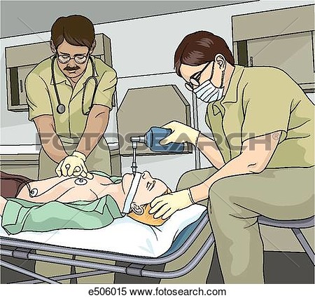 One Emt Performs Cpr On A Patient While The Other Operates A Bag Valve