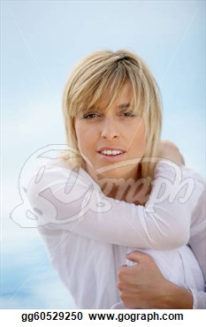 Portrait Of A 40 Years Old Blond Woman  Clipart Gg60529250
