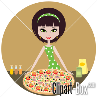 Related Girl Making Pizza Cliparts
