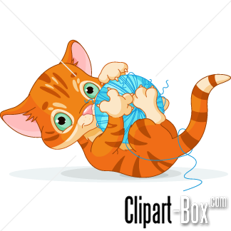 Related Kitten Playing With Wool Ball Cliparts