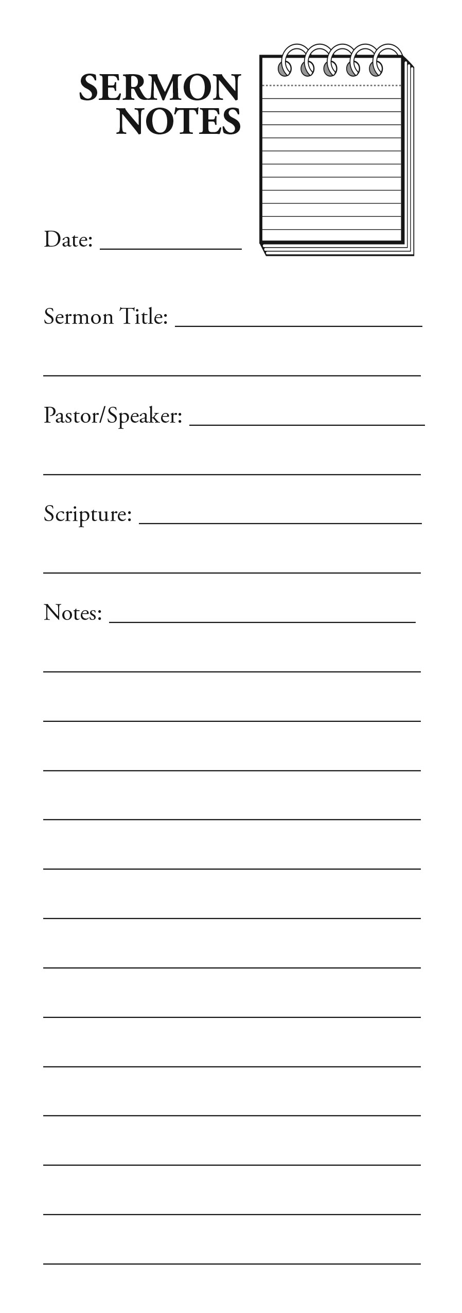 Sermon Notes Clipart - Clipart Suggest Within Sermon Notes Template