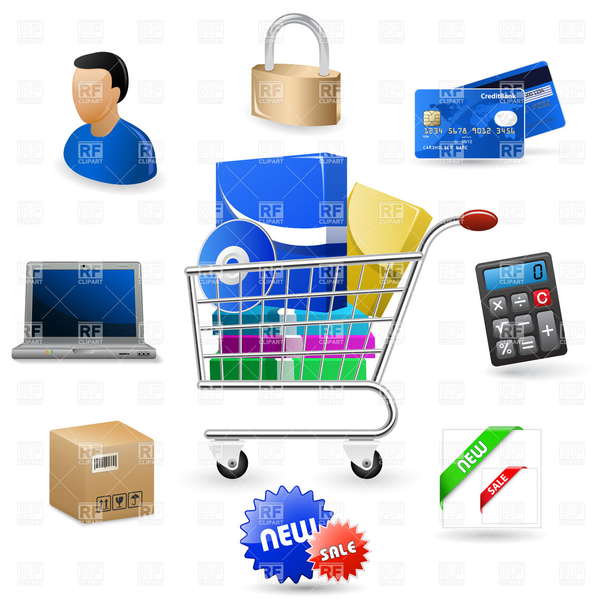 Set   Software Shop 5935 Download Royalty Free Vector Clipart  Eps
