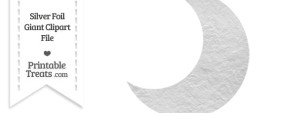 Silver Foil Giant Crescent Moon Clipart