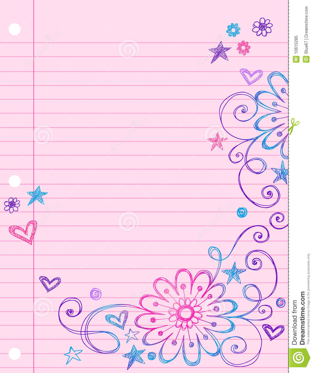 Sketchy Doodles On Notebook Paper Vector Royalty Free Stock Photo    
