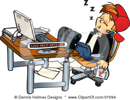 Sleeping At Desk Clipart