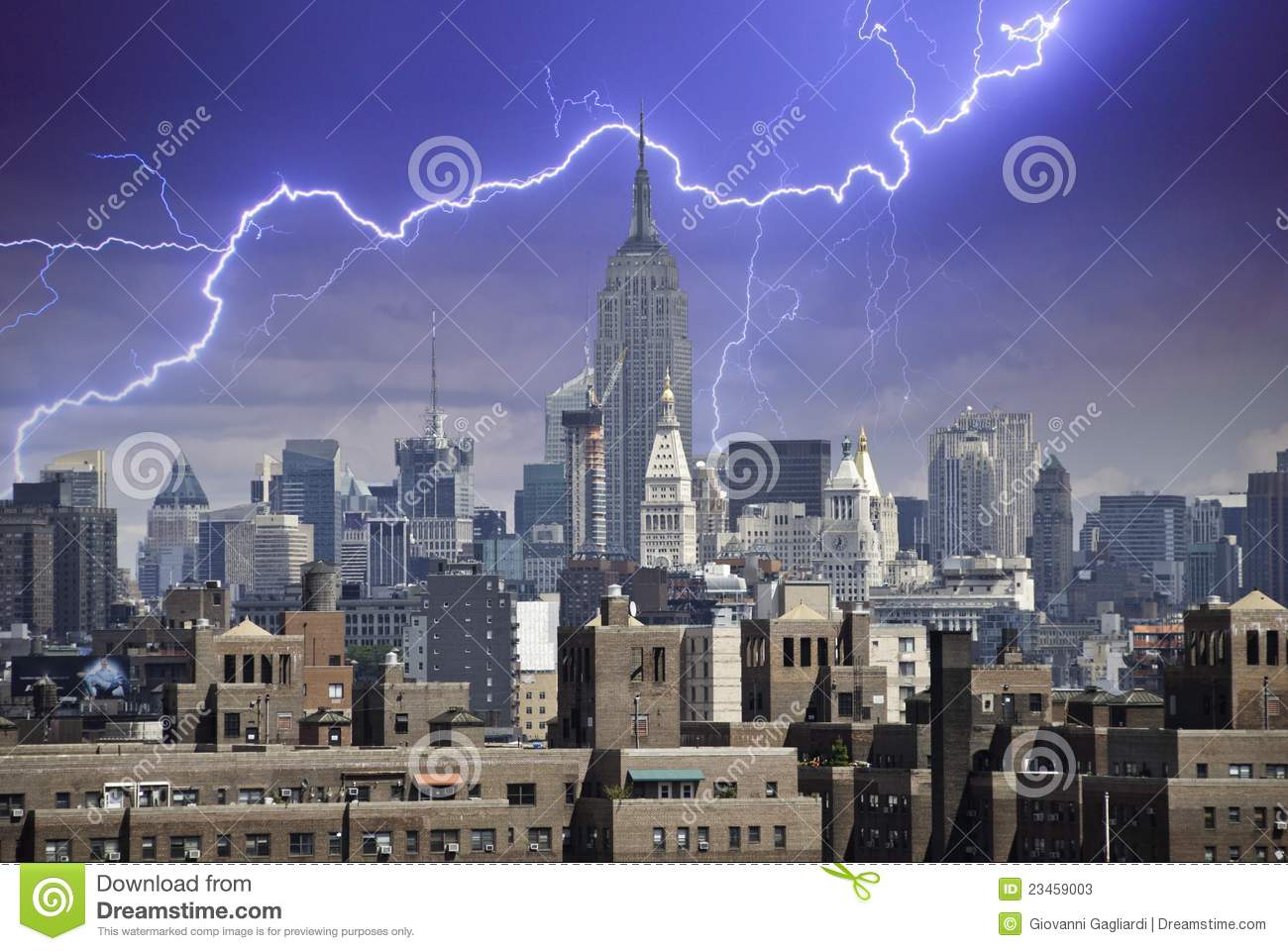Stormy Sky Over New York City Stock Photos   Image  23459003