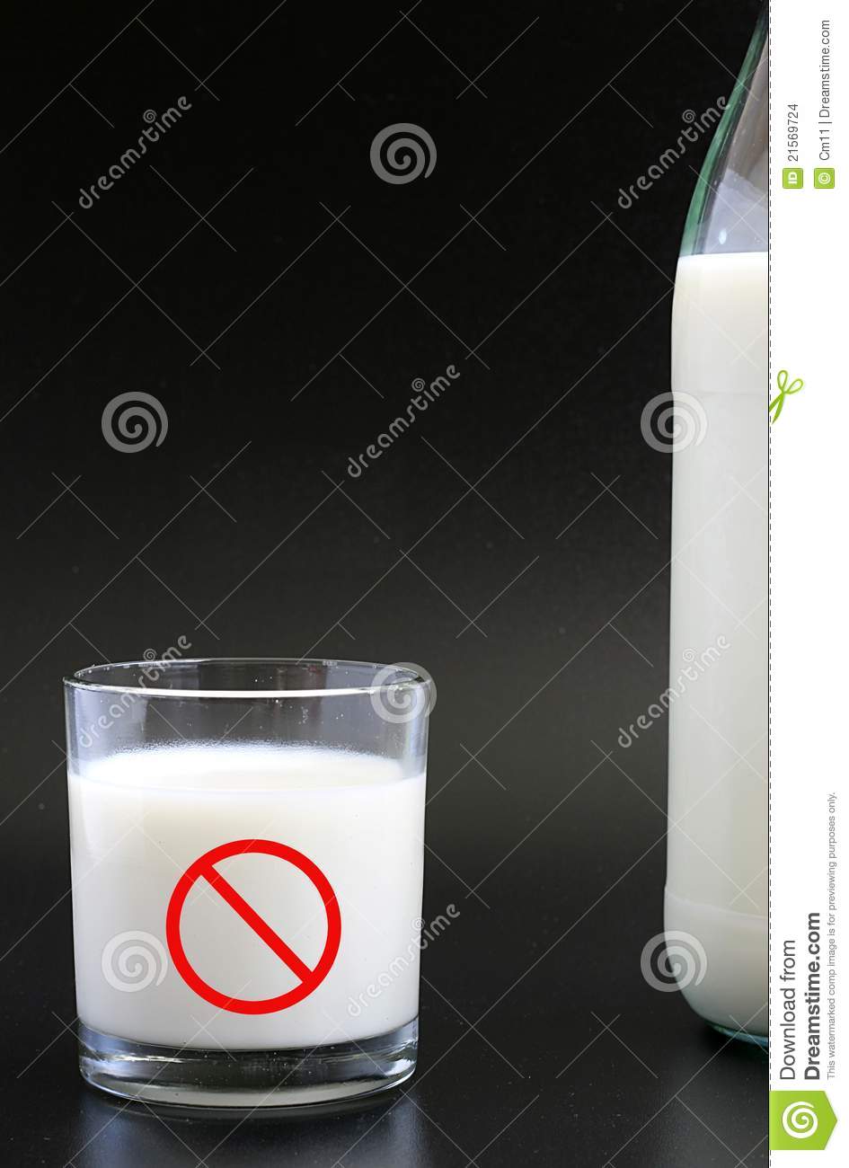 Symbolic For Milk Allergy And Lactose Intolerance 
