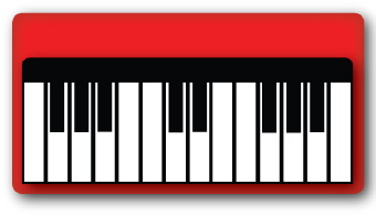     The Black And White Keys Of A Musical Keyboard With A Red Background
