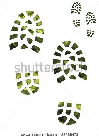 Vector Download   Camouflage And Green Boot Prints