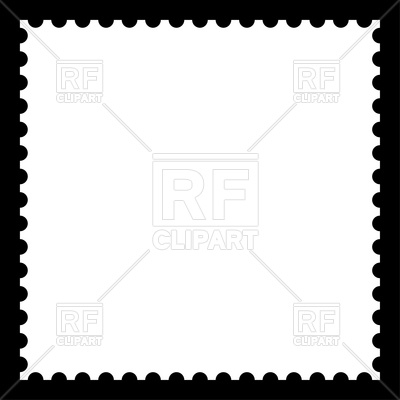 White Blank Postage Stamp On Black 12995 Borders And Frames