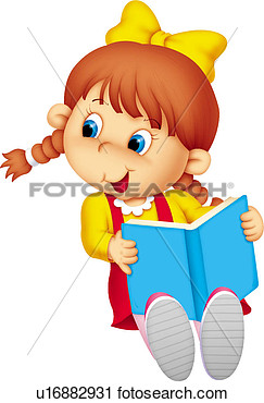 Book Object Girl Child Education Reading Computer Graphic View