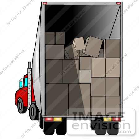 Boxes Stacked In A Delivery Truck Clipart    19354 By Djart   Royalty