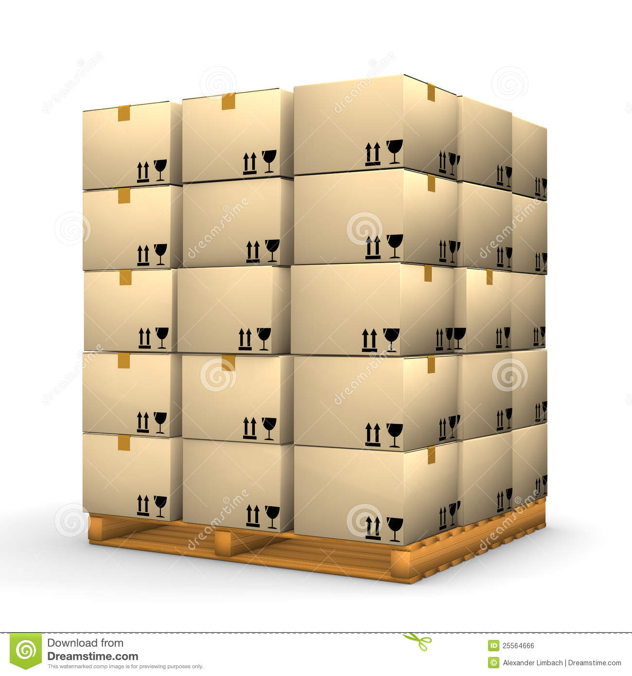 Boxes Stacked On Pallet Royalty Free Stock Image   Image  25564666