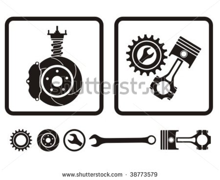 Car Absorber Brake Engine Repair Icons Stock Vector Clipart   Free