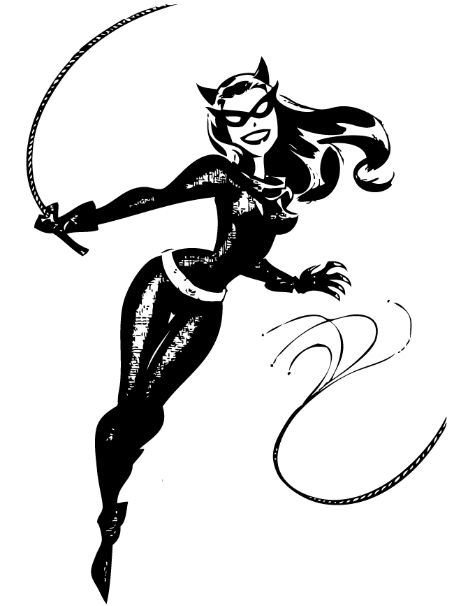 Catwoman From Batman Cartoon Coloring Page   H   M Coloring Pages