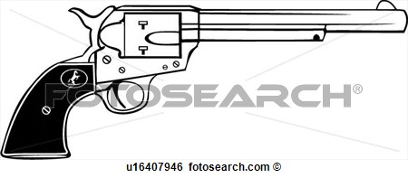 Clip Art    Colt 45 Gun Revolver Six Shooter Weapon Western    