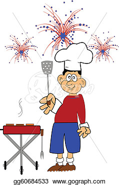 Clipart   July 4th Cookout  Stock Illustration Gg60684533