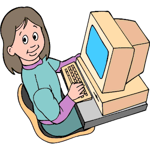Free Girl At Computer Clipart   Imagebasket Net