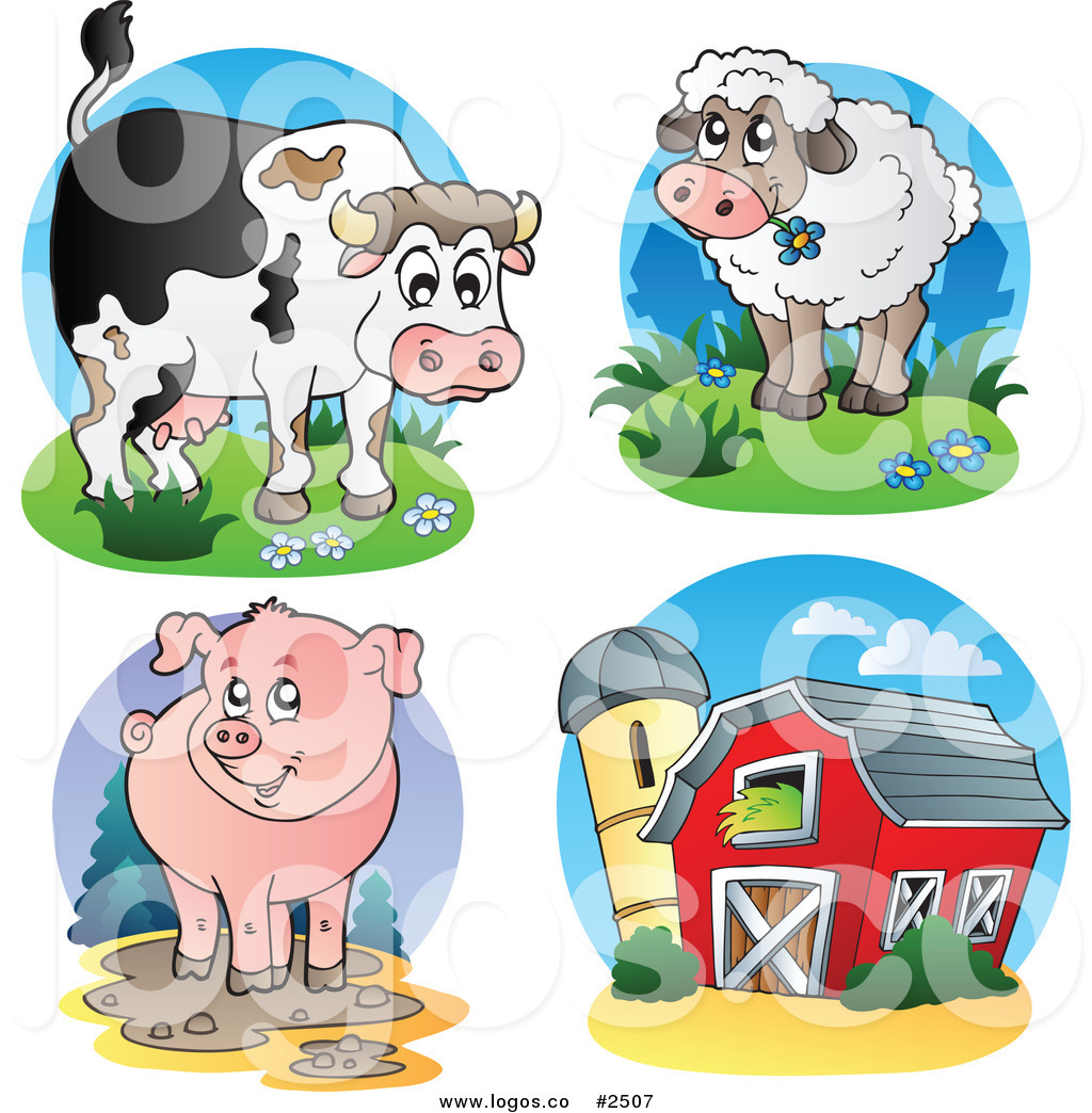 Happy Farm Animals Clipart This Farm Animals Stock Logo