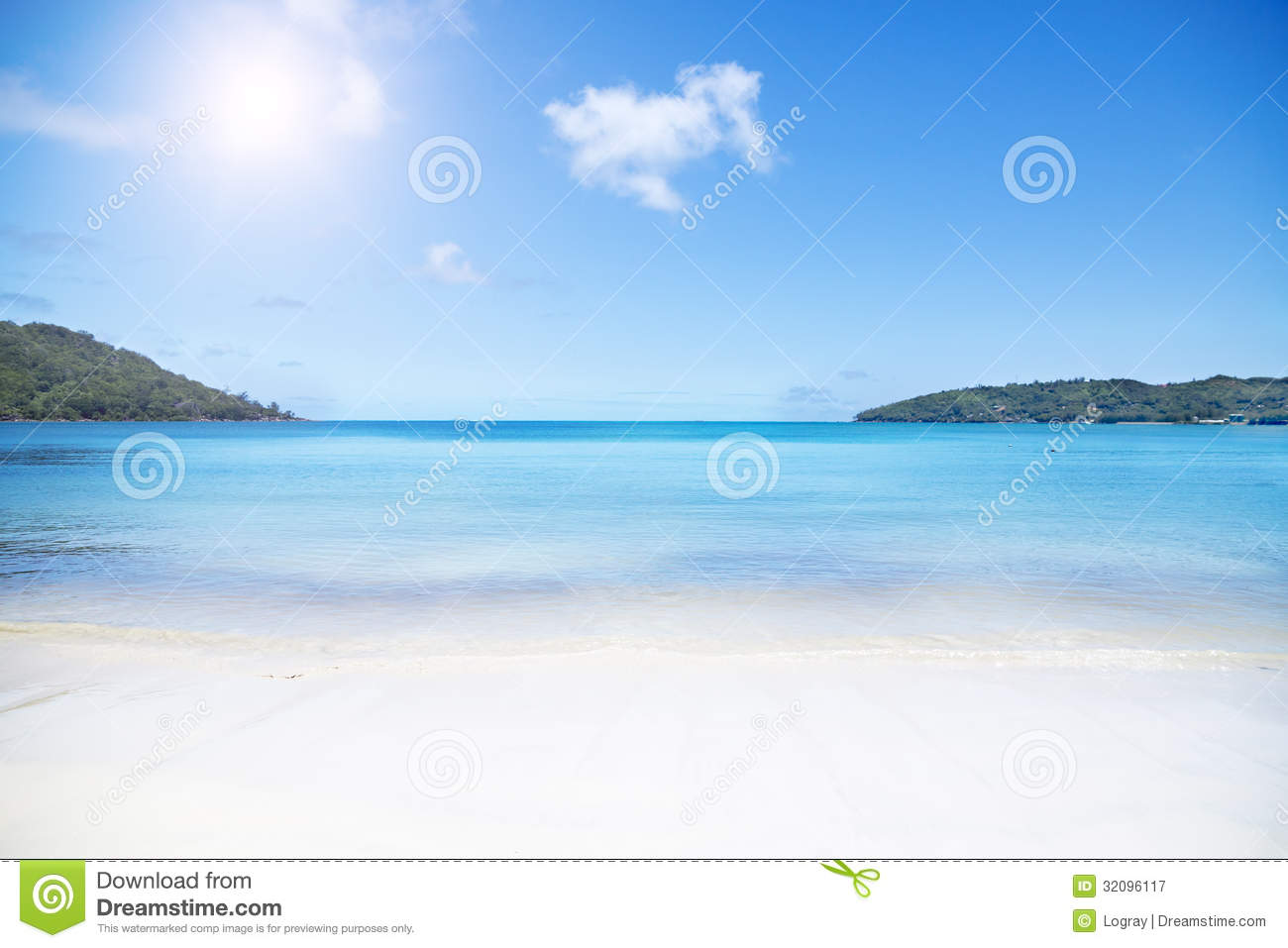 Island Of Dreams For A Rest And Relaxation  White Coral Beach Sand