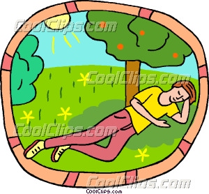 People Laying Under A Tree Clip Art