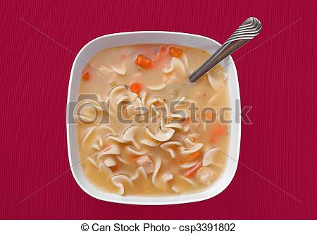 Photo Of Chicken Noodle Soup   One Large Bowl Of Chicken Noodle Soup    