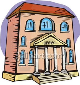 Public Library Building   Royalty Free Clipart Picture