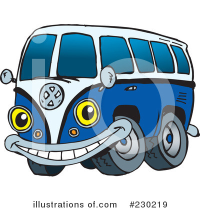 Royalty Free  Rf  Volkswagen Van Clipart Illustration By Dennis Holmes
