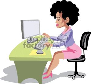 Royalty Free Vector Girl Surfing The Web Clipart Image Picture Art