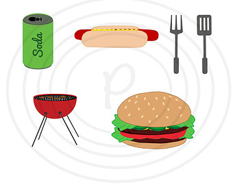 Summer Cookout Clipart Grill Cheeseburger Food Clipart   Objects100