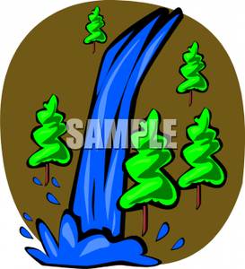 Waterfall Clipart A Waterfall In The Forest 110530 232517 053009 Jpg