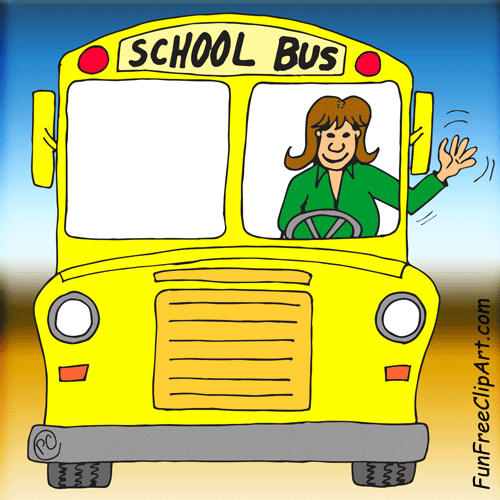 Bus Driver Clip Art School Bus With Happy Driver
