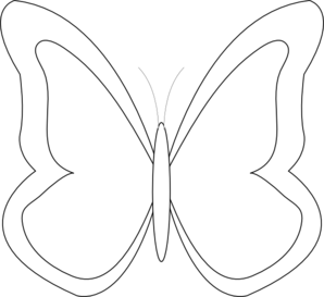 Butterfly Outline Clip Art At Clker Com   Vector Clip Art Online