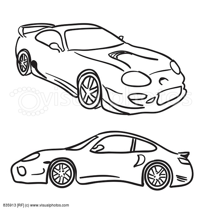 Clip Art Sports Car Drawings Isolated Over White In Format  Paint Them    