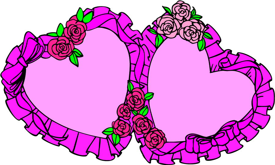 Clipart Flowers And Hearts Two Pink Hearts