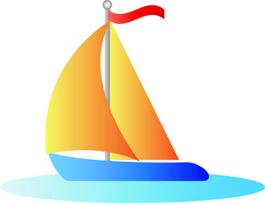 Clipart Image   Clip Art Illustration Of A Sailboat Sailing On A Lake
